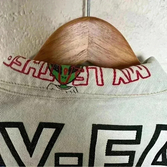 Maybe Crazy Denim Graphic Design Jacket-Size Large - Picture 3 of 16